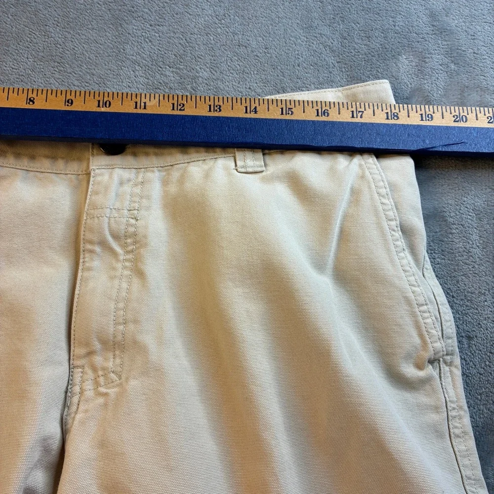 Columbia Mens Tan Khaki Cotton Canvas Utility Carpenter Pants 36x32 Straight Leg